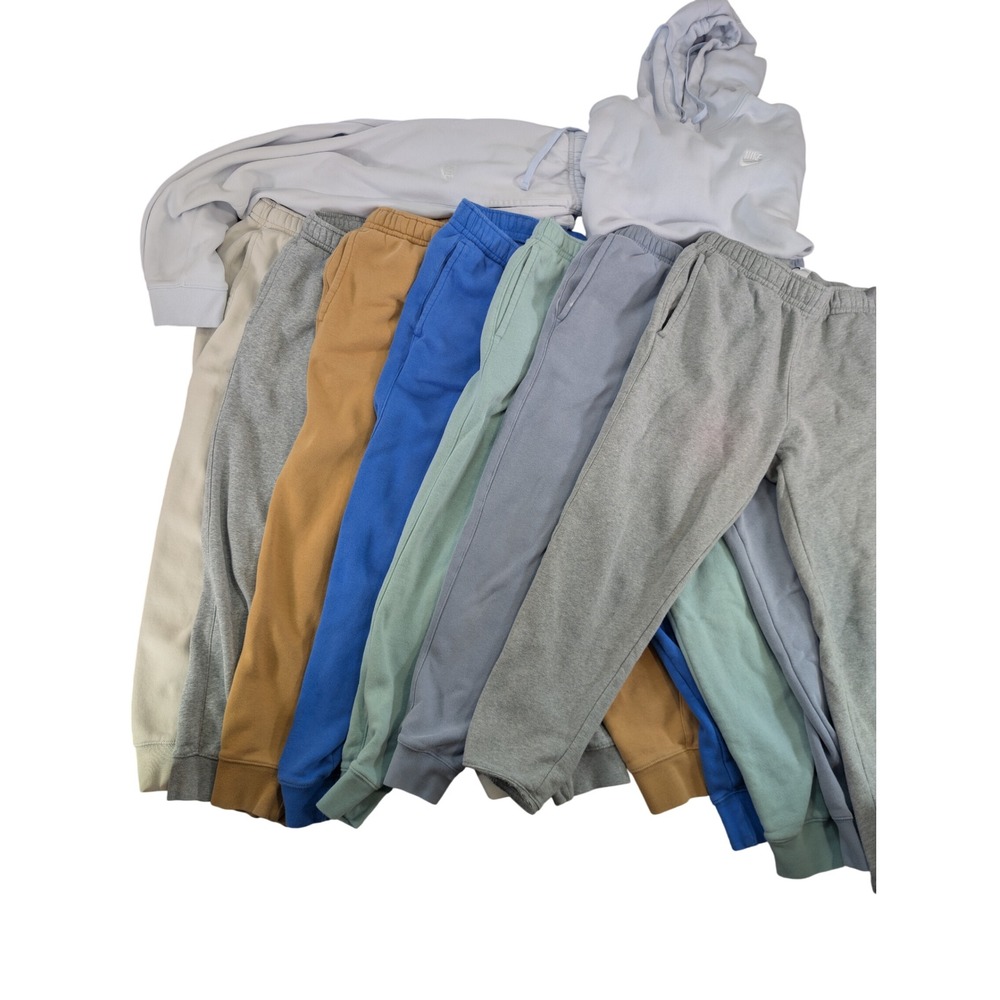 Nike Fleece Cotton Blend Multi Color Hoodie Sweatpants Joggers Set Mens Mixed